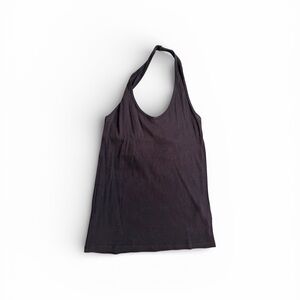 Massimo Dutti Limited Edition Ribbed Halter Top – Brown – Size S